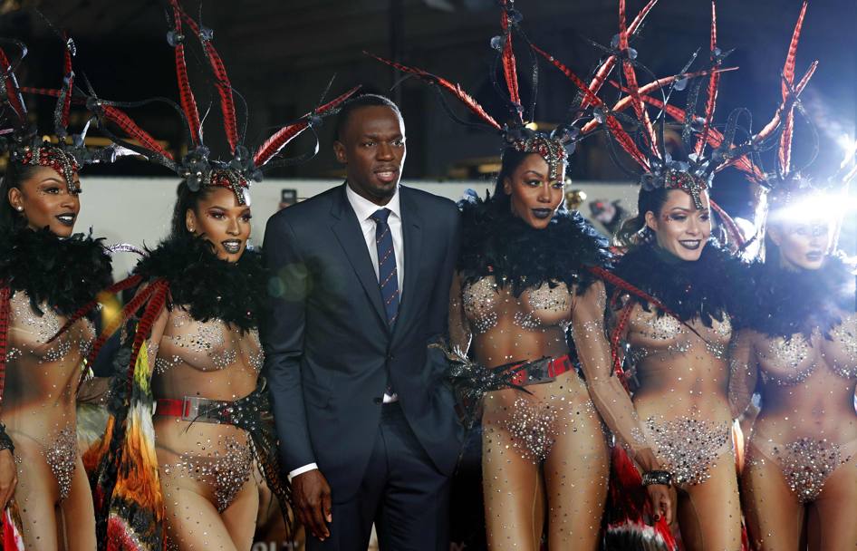 L’atleta giamaicano Usain Bolt arriva alla prima mondiale del film “I am Bolt” a Londra. Afp